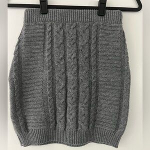 Lulu’s Gray Cable Knit Sweater Skirt